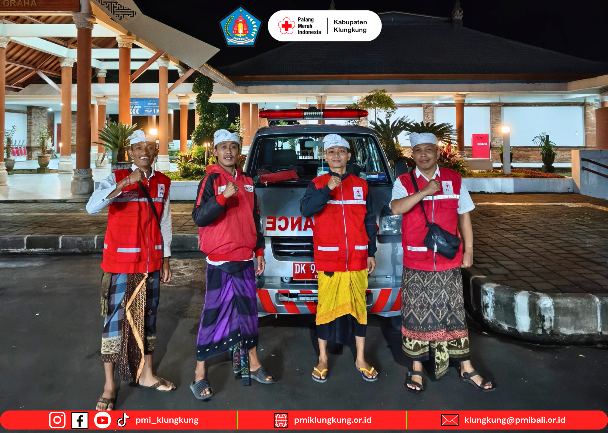 Menembus Dinginnya Malam Besakih, PMI Kabupaten Klungkung Ngayah Wujud Bakti Kemanusiaan